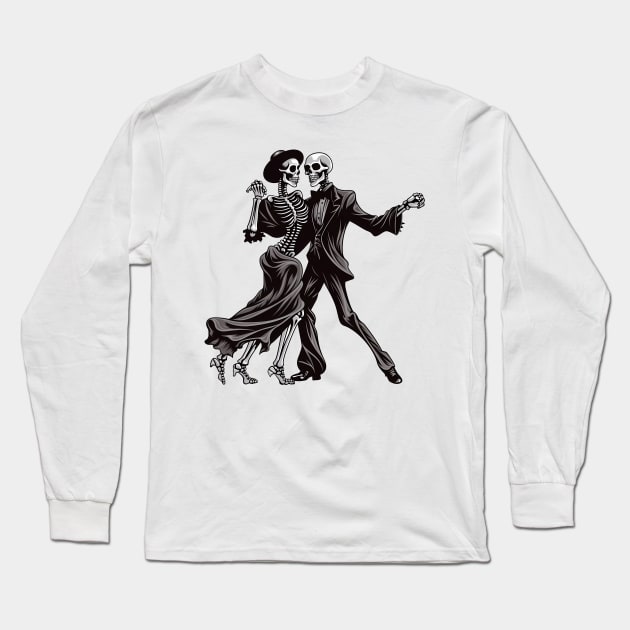 Last Dance With Death Skeletons Long Sleeve T-Shirt by Acid_rain